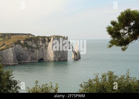 The famous white cliffs of Etretat and the Alabaster Coast, Normandy ...