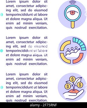 Smart content advantages concept line icons with text Stock Vector