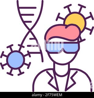 Microbiology specialist RGB color icon Stock Vector