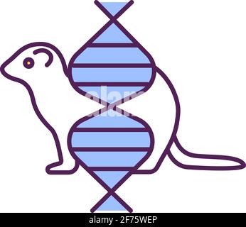 Animals spreading covid RGB color icon Stock Vector