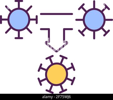 Covid mutation RGB color icon Stock Vector