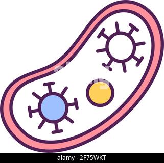 Bacteria RGB color icon Stock Vector