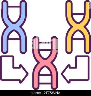 Dealing with corona virus mutation RGB color icon Stock Vector