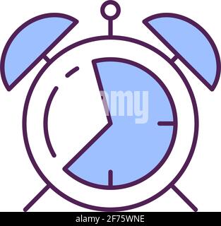 Alarm clock RGB color icon Stock Vector