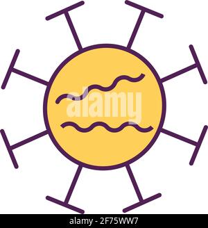 Stronger virus type RGB color icon Stock Vector