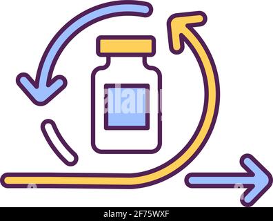 Getting new treatment RGB color icon Stock Vector