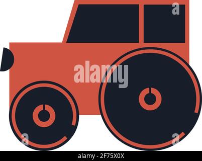 Red Tractor with Trailer. Vector Illustration in Flat Style Isolated on  White Background Stock Illustration - Illustration of industrial, farmer:  138634480