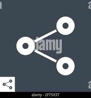 Share related vector glyph icon. Stock Vector