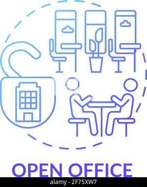 Open-plan office concept icon Stock Vector