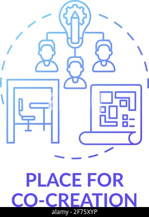 Place for co-creation concept icon Stock Vector