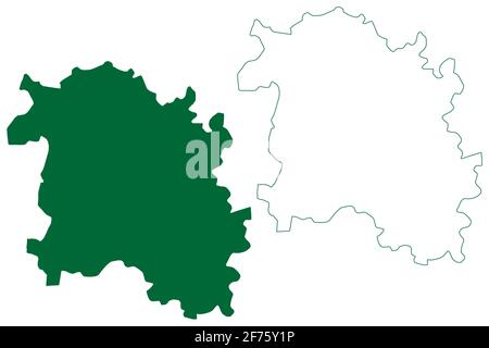 Sirsa district (Haryana State, Republic of India) map vector illustration, scribble sketch Sirsa map Stock Vector