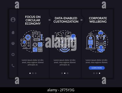 Future workspace design onboarding vector template Stock Vector