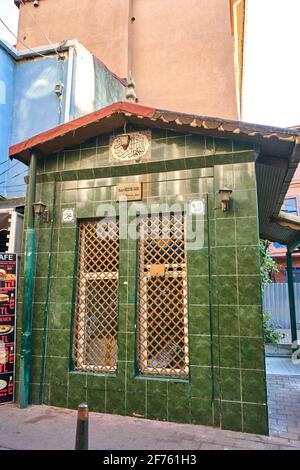 Istanbul colors. The details of the house are painted in bright colors. Turkey , Istanbul - 21.07.2020 Stock Photo