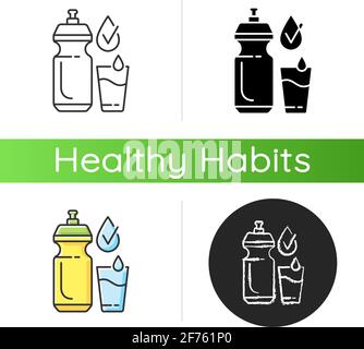 Drinking enough water icon Stock Vector