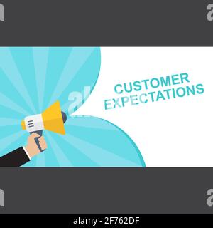 Conceptual writing showing Customer Expectations. Vector illustration Stock Vector