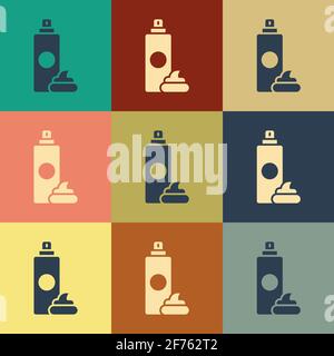 Shaving gel foam icon isolated on color background. Shaving cream. Vintage style drawing. Stock Vector