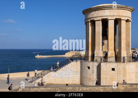 Siege Bell War Memorial in Malta, monument to those who died during the siege of Malta in World War II Stock Photo