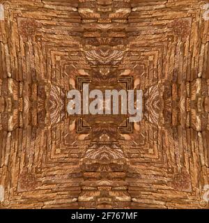 Kaleidoscope of an ancient stone wall Stock Photo