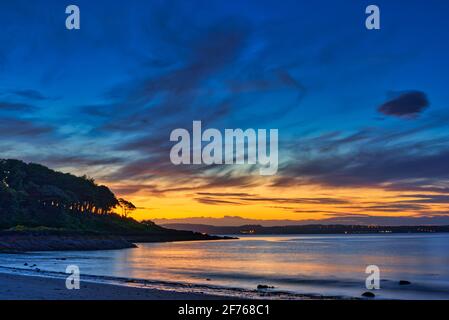 Midsummer sunset on Helen's Bay, County Down, Northern Ireland Stock Photo