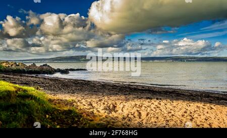 On the North Down Coastal Path along Belfast Lough between Helen's Bay and Seahill, County Down, Northern Ireland. Stock Photo