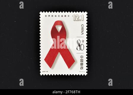 CHINA - CIRCA 2003: A stamps printed in China shows World AIDS Day,  circa 2003. Stock Photo