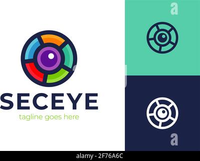 Set creative eye concept logo design template Vector Image