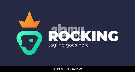 King rocket logo. Simple Rocket and King Crown vector Logo Icon Design. Stock Vector