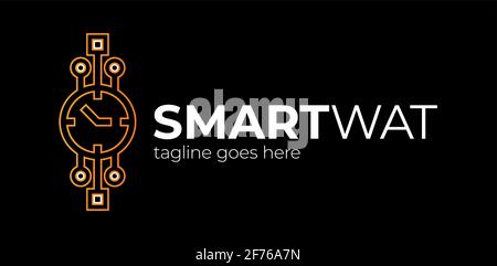 Smart watch logo. smart watch application logo vector icon ilustration Stock Vector