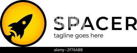 Rocket logo. Rocket launch circle logo design vector template. Start up logotype, Think outside the circle logotype, logistic and delivery logoRocket Stock Vector