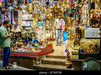 Muscat, Oman, December 3, 2016: One of the shops at Mutrah Souk - the largest market in Muscat Oman Stock Photo