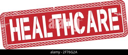 orange Helathcare Medicare universal healthcare campaign stamp flat vector label for print and websites Stock Vector