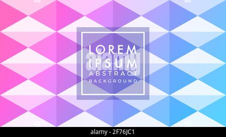 vector illustration of multicolor diamond with triangular shape pattern. pink purple blue soft color gradient. Abstract geometric background design Stock Vector