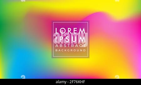 Abstract blurred gradient mesh background in vivid rainbow colors. Colorful smooth banner template. Easy editable soft colored vector illustration in Stock Vector