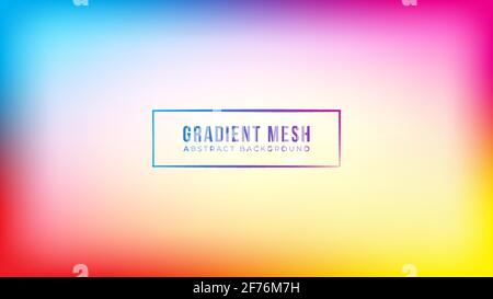 Abstract soft gradient mesh background with blank space. Futuristic blurred multicolor banner design. Smooth rainbow spectrum vector illustration. Stock Vector