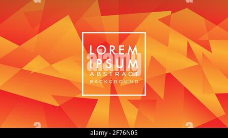 Vector illustration of futuristic abstract geometric pattern in burn orange color gradient. Background design template suitable for banner, wallpaper Stock Vector