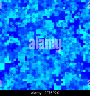 Texture military sky blue colors naval camouflage seamless pattern Stock Vector