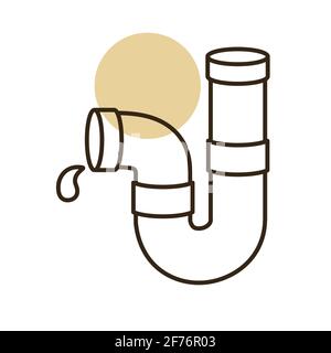 Plumbing pipes vector flat icon. Construction, repair and building. Graph symbol for your web site design, logo, app, UI Stock Vector