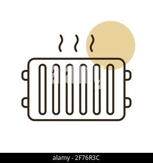 Radiator, heater vector flat icon. Construction, repair and building. Graph symbol for your web site design, logo, app, UI Stock Vector