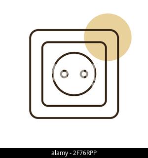 Electric outlet vector flat icon. Construction, repair and building. Graph symbol for your web site design, logo, app, UI Stock Vector