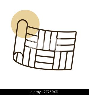 Linoleum roll vector flat icon. Construction, repair and building. Graph symbol for your web site design, logo, app, UI Stock Vector