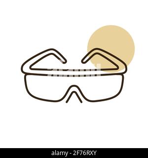 Safety goggles vector flat icon. Construction, repair and building. Graph symbol for your web site design, logo, app, UI Stock Vector