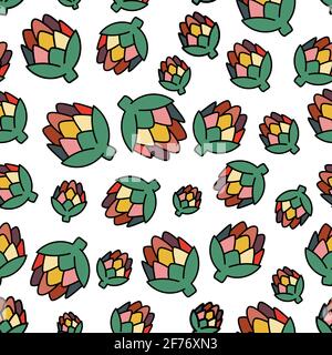 Artichoke seamless pattern. Includes Vector Artichoke for use as  Wallpaper, Textiles, Banner, Wrapping Paper Background. Stock Vector