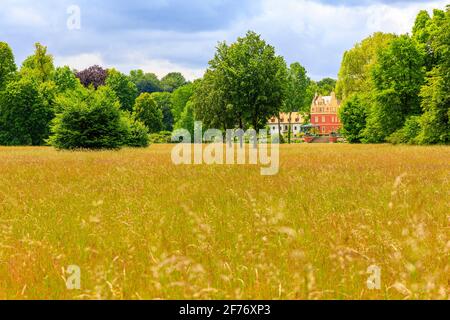 Castle Muskau, Springtime at the  Prince Pückler Park, Muskau, East Germany Stock Photo