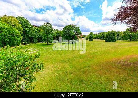 Castle Muskau, Springtime at the  Prince Pückler Park, Muskau, East Germany Stock Photo