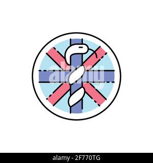 Accident and emergency medicine color line icon. Pictogram for web page, mobile app, promo. UI UX GUI design element. Editable stroke. Stock Vector