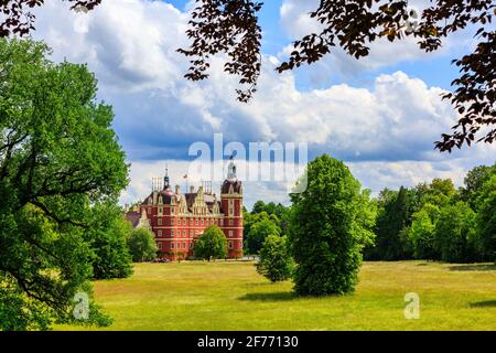 Castle Muskau, Springtime at the  Prince Pückler Park, Muskau, East Germany Stock Photo