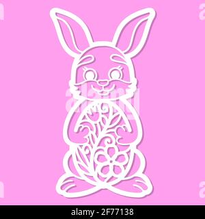 Laser cutting template. Lace envelope. For cutting from any material. Vector Stock Vector