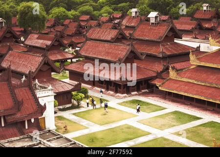 Mandalay, Manmar. July 24, 2019: The Mandalay Royal Palace of the last Burmese monarchy. Is a primary symbol of Mandalay and a major tourist destinati Stock Photo