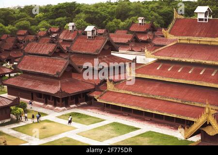 Mandalay, Manmar. July 24, 2019: The Mandalay Royal Palace of the last Burmese monarchy. Is a primary symbol of Mandalay and a major tourist destinati Stock Photo