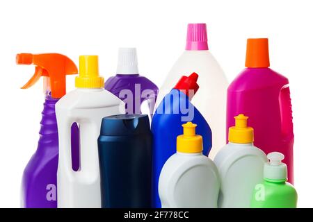 Multiple house cleaning products Stock Photo